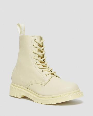Dámské Šněrovací Boty Dr Martens 1460 Pascal Mono Krém | CZ 588VRW